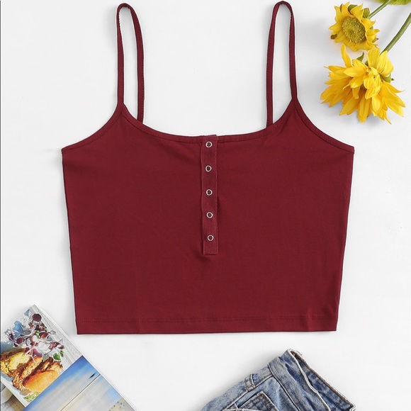 Tops - Snap It Up Crop Cami